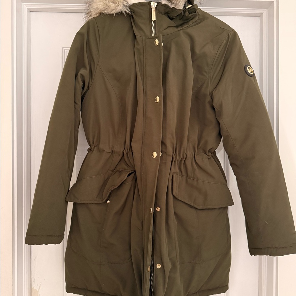 Michael Kors Olive green Utility Jacket with Fur Hood